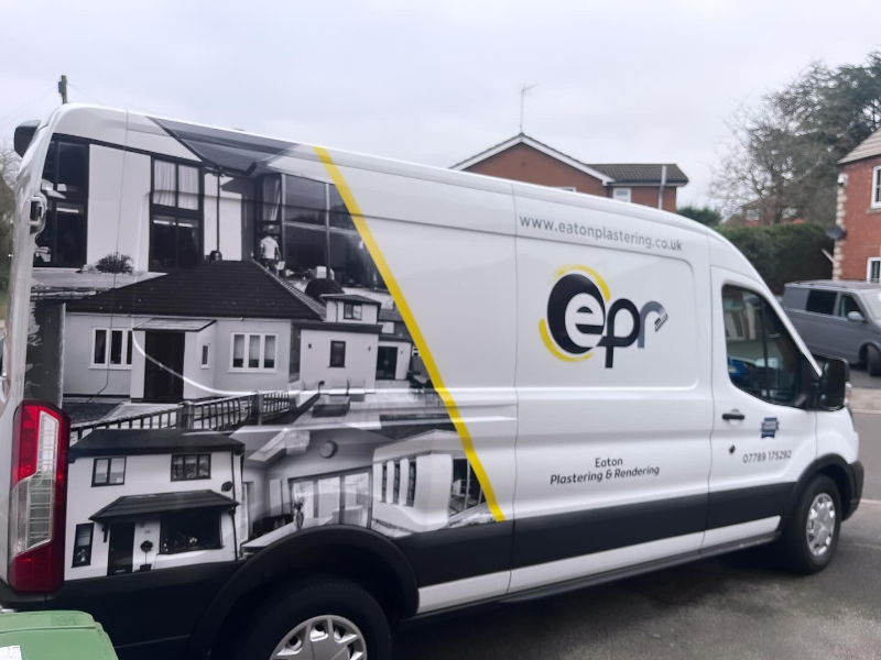 Image of the Eaton Plastering van. EPR provide plastering and rendering in Mansfield.