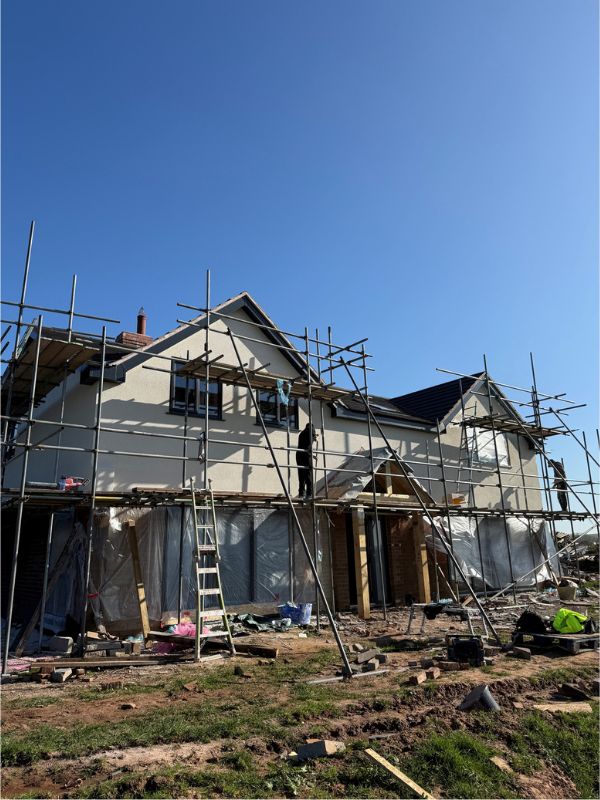 Rendering being applied to a property in Kirton, Notts