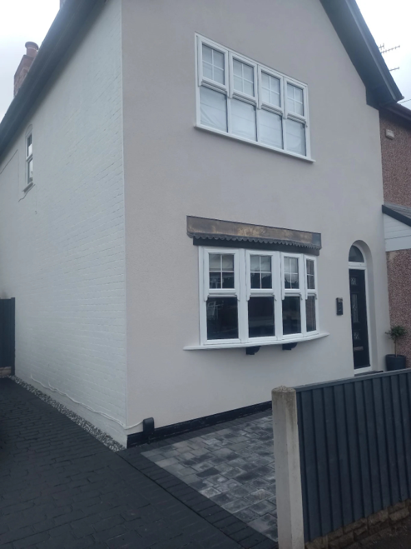 Rendering To A Detached House In Mansfield, after rendering had been completed